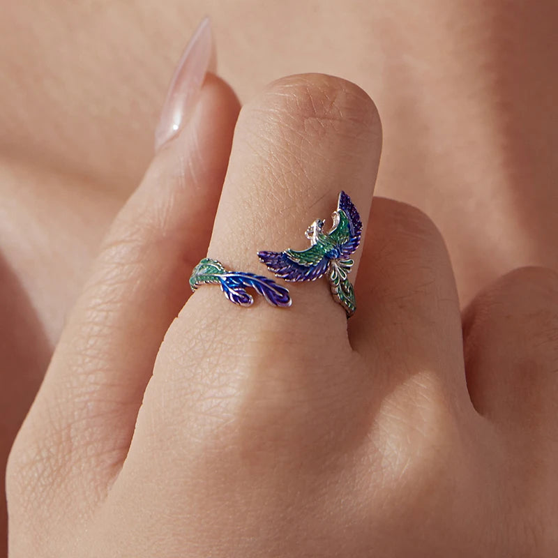 Bague Ajustable Phénix en Argent 925