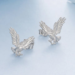 Boucles d'Oreilles Puces Aigle en Argent 925