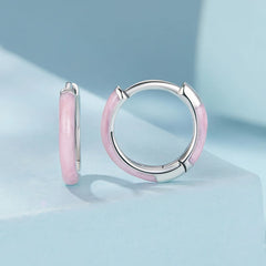 Créoles Anneau Rose en Argent 925