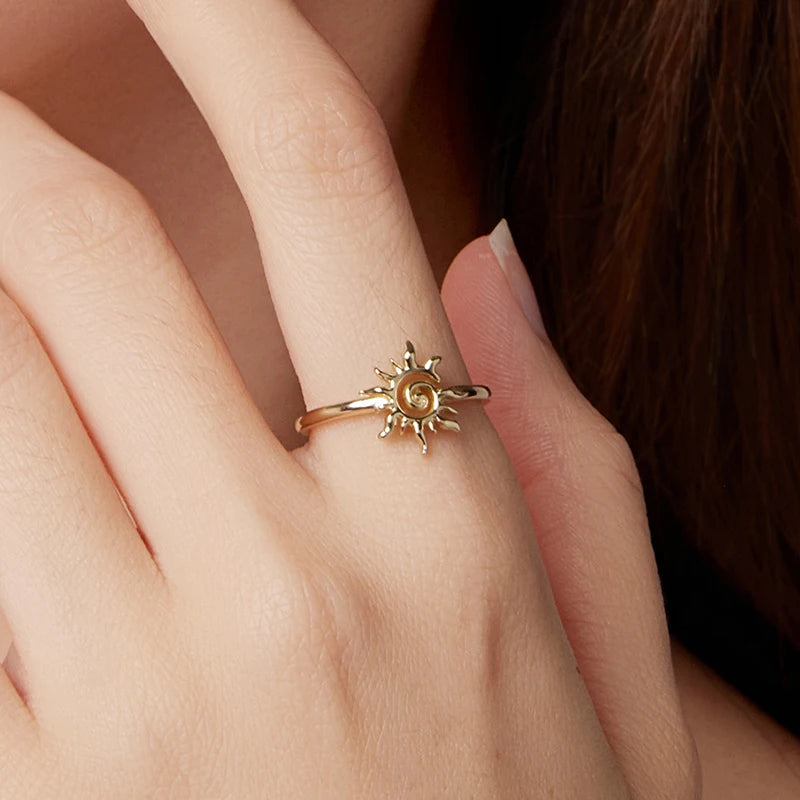 Bague Ajustable Soleil en Argent 925
