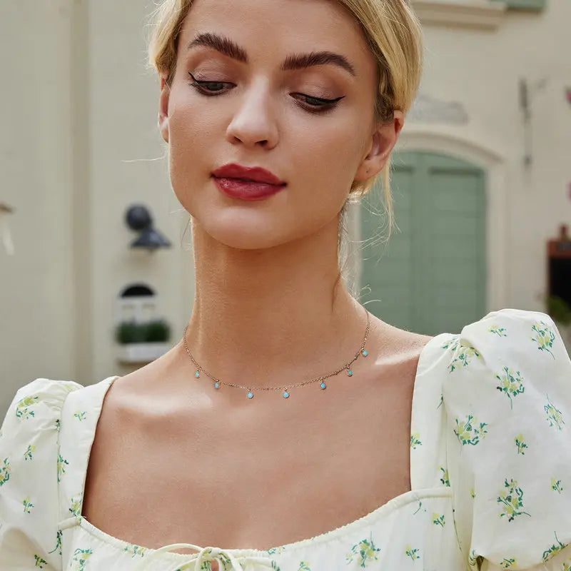 Collier Ras-de-Cou Turquoise en Argent 925
