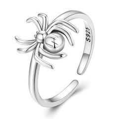 Bague Araignée en argent 925 plaqué or blanc ajustable