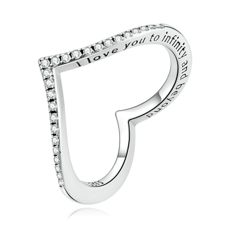 Bague Coeur Brillant en argent 925 plaqué or blanc avec zircons blancs - Photo 3