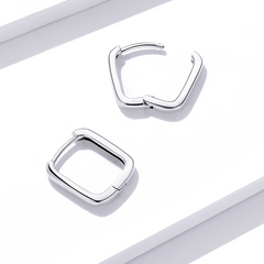 Boucles d'Oreilles Créoles Rectangles - Image 4