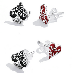 Boucles d'Oreilles Spades et Coeurs de Poker - Image 4