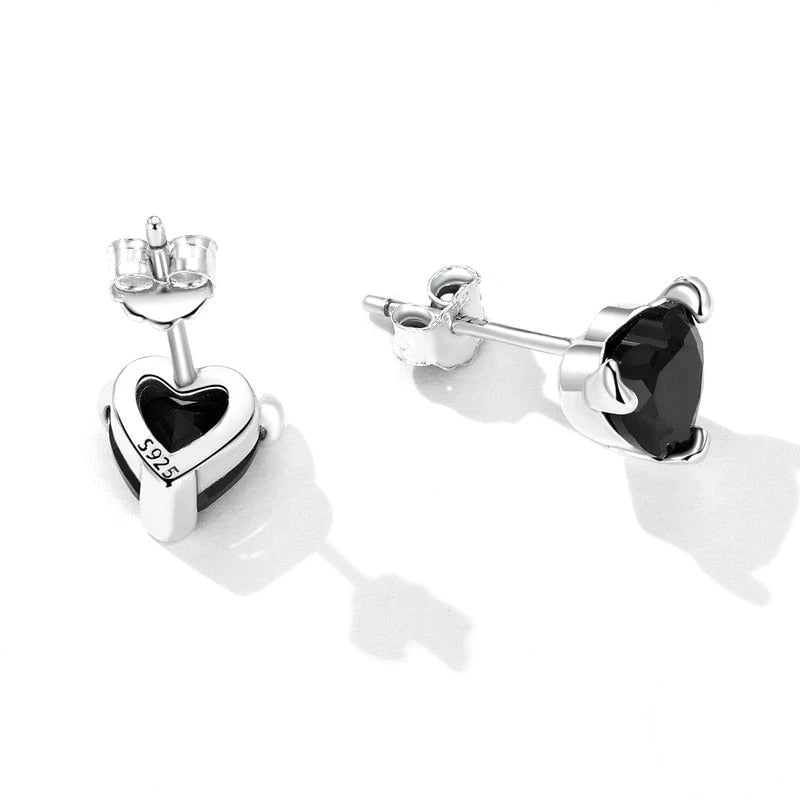 Boucles d'Oreilles Coeurs Noirs - Image 4