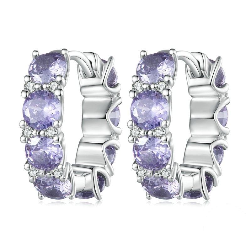 Boucles d'oreilles Créoles Violettes