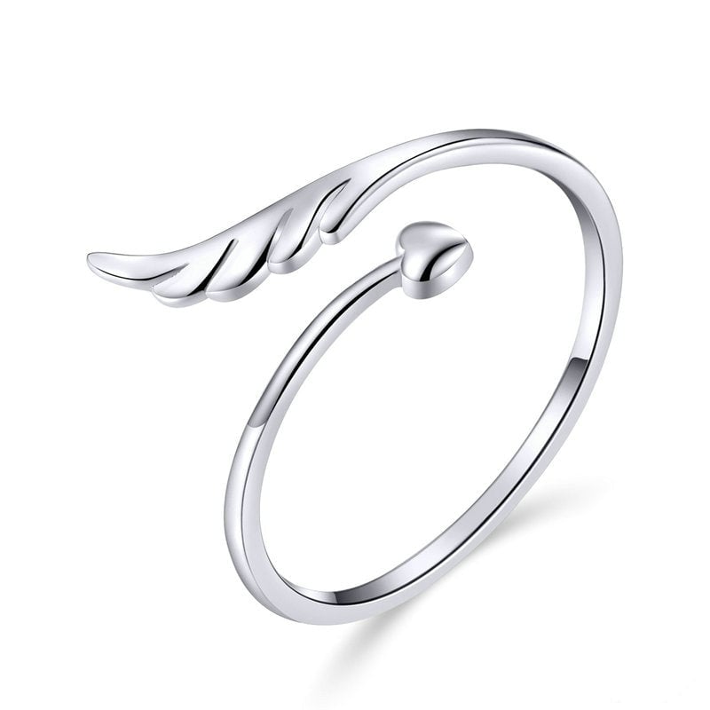 Bague Flèche en argent 925 plaqué or blanc ajustable