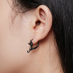 Boucles d'Oreilles Créoles Chats - Image 2