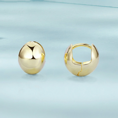 Boucles d’Oreilles Créoles Épaisses en argent 925 plaqué or jaune - Photo 3