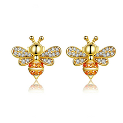 Boucles d'Oreilles Abeilles Brillantes