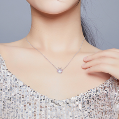 Collier Coccinelle en argent 925 plaqué or blanc avec zircons colorés - Photo 2