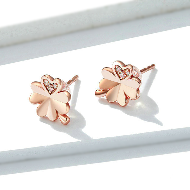 Boucles d'Oreilles Trèfle à Quatre Feuilles - Image 4