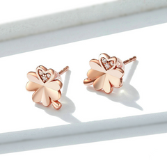 Boucles d'Oreilles Trèfle à Quatre Feuilles - Image 4