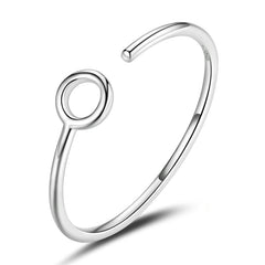 Bague Cercle en argent 925 plaqué or blanc ajustable