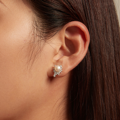 Boucles d'Oreilles Perles Brillantes - Image 2
