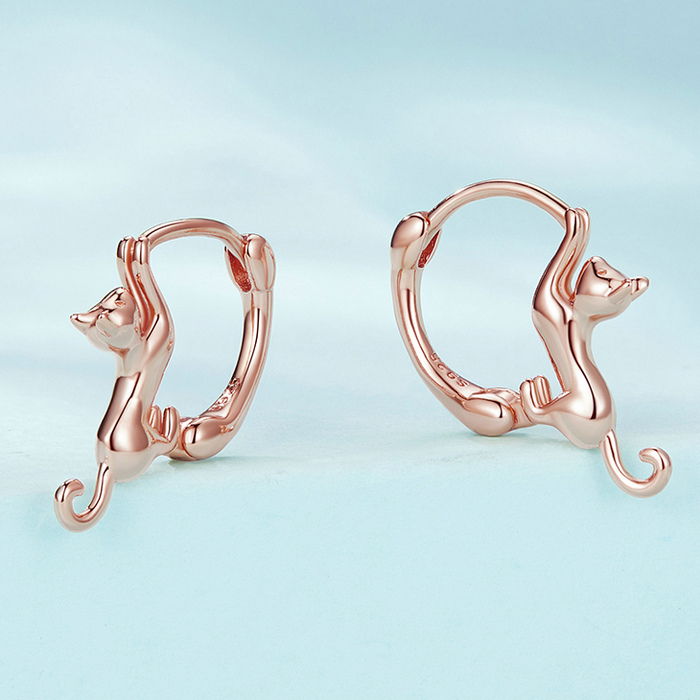 Boucles d'Oreilles Créoles Chats - Image 2
