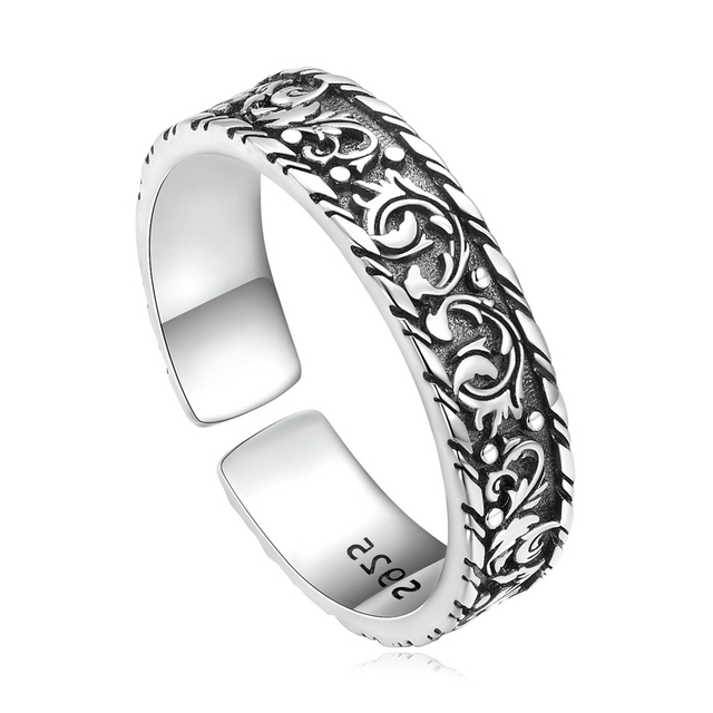 Bague Ancienne en argent 925 plaqué or blanc ajustable - Photo 3