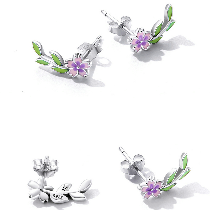 Boucles d'Oreilles Fleurs de Cerisier - Image 4