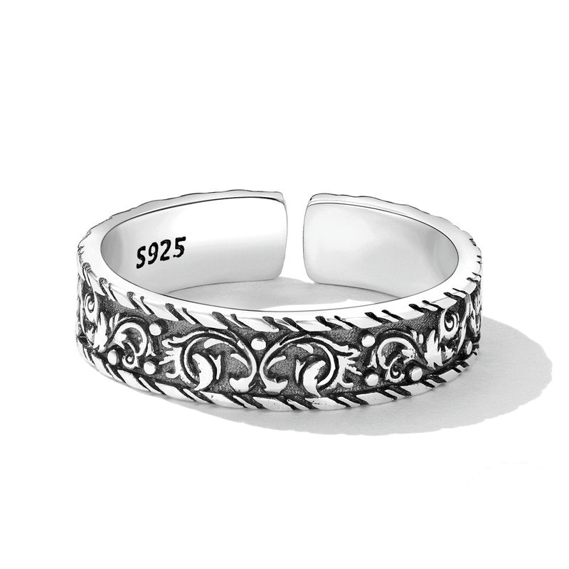 Bague Ancienne en argent 925 plaqué or blanc ajustable - Photo 4