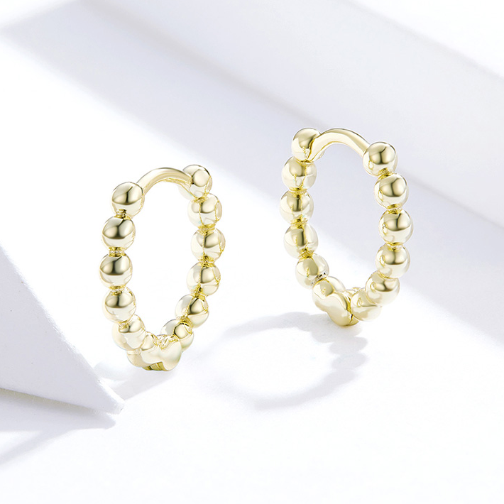 Boucles d'Oreilles Créoles Petites Sphères - Image 3