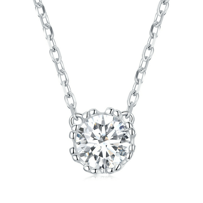 Collier Point Lumineux en argent 925 plaqué or blanc avec zircon blanc - Photo 2