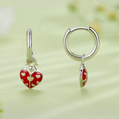 Boucles d'Oreilles Créoles Pendentif Coccinelles - Image 3