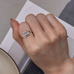 Bague Araignée en argent 925 plaqué or blanc ajustable - Photo 2