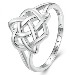 Bague Noeud Celtique en argent 925 plaqué or blanc