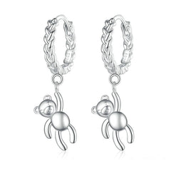 Boucles d'Oreilles Créoles Pendentif Ourson