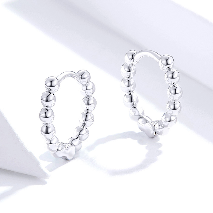 Boucles d'Oreilles Créoles Petites Sphères - Image 3