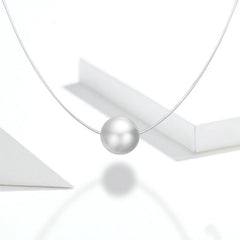 Collier Pendentif Perle avec fermoir en argent 925 plaqué or blanc - Photo 3