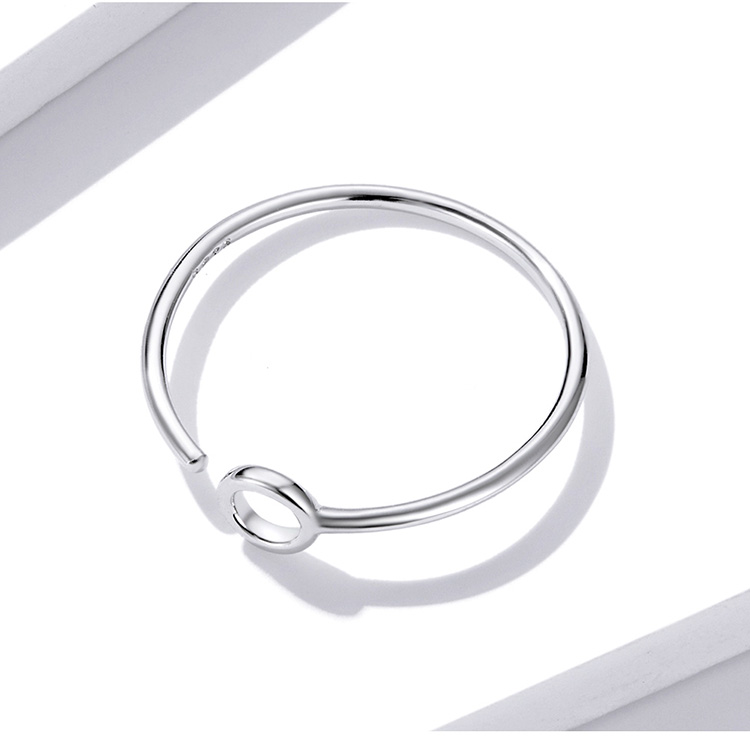 Bague Cercle en argent 925 plaqué or blanc ajustable - Photo 5