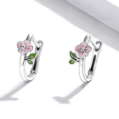 Boucles d'Oreilles Fleurs de Cerisier - Image 3