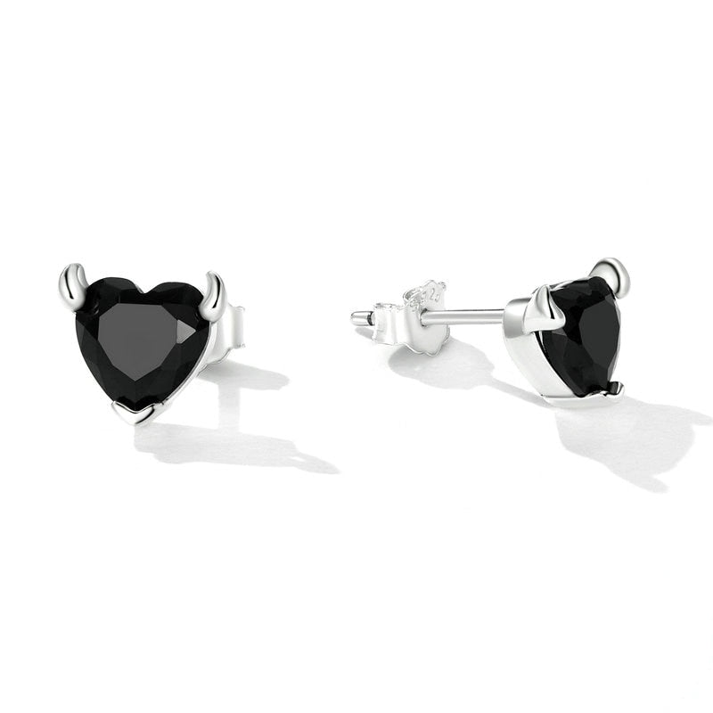 Boucles d'Oreilles Coeurs Noirs - Image 3