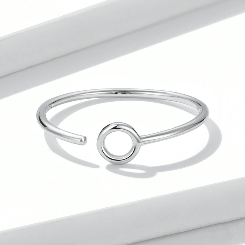 Bague Cercle en argent 925 plaqué or blanc ajustable - Photo 4