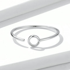 Bague Cercle en argent 925 plaqué or blanc ajustable - Photo 4