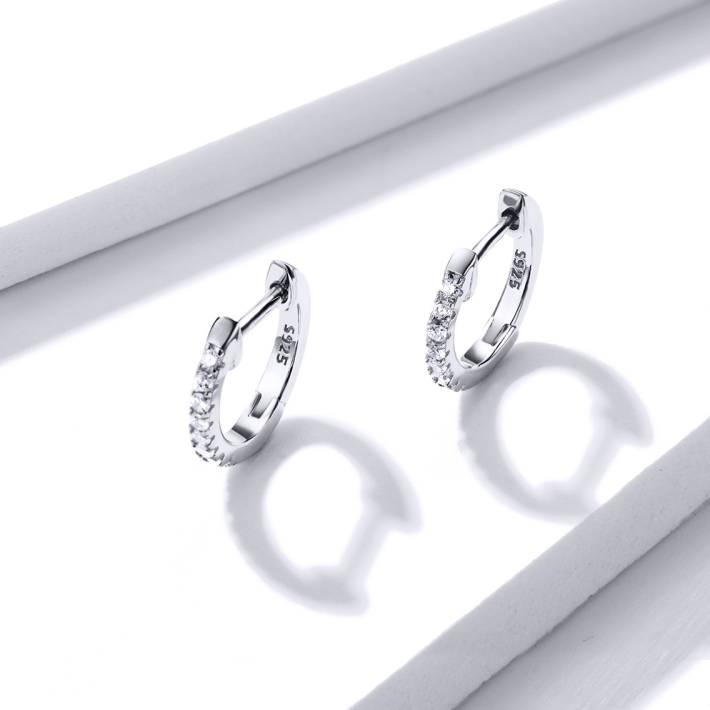 Boucles d'Oreilles Créoles Brillants - Image 3