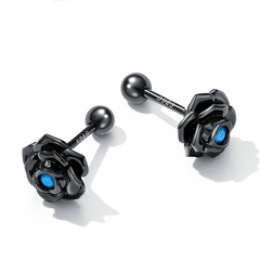 Boucles d'Oreilles Roses Noires - Image 3