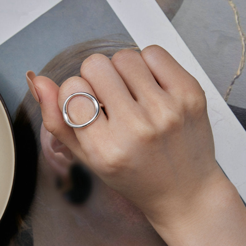 Bague Cercle en argent 925 plaqué or blanc - Photo 5