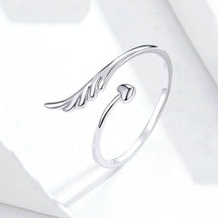 Bague Flèche en argent 925 plaqué or blanc ajustable - Photo 3