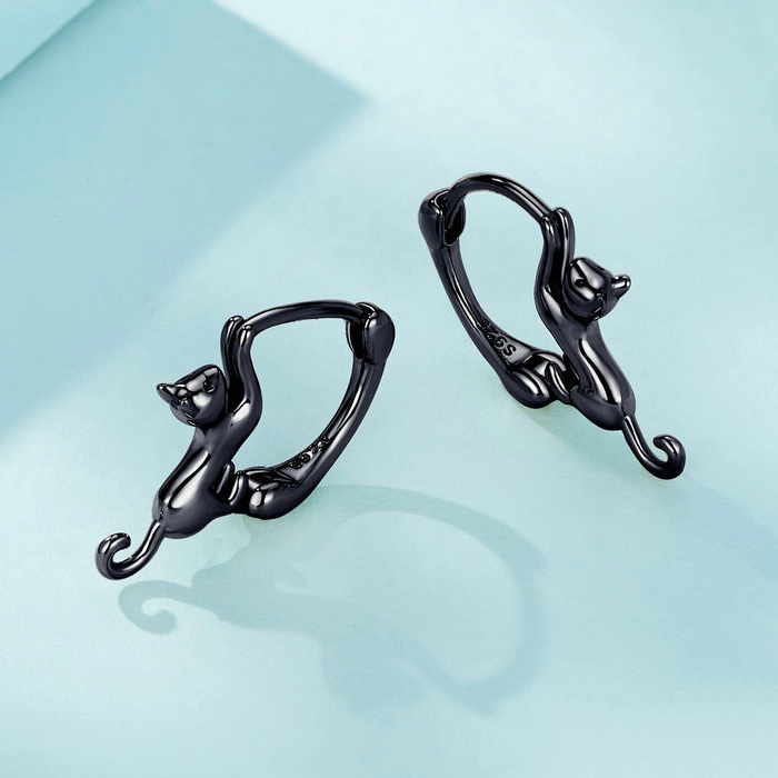 Boucles d'Oreilles Créoles Chats - Image 5