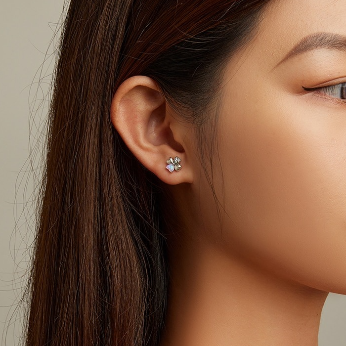 Boucles d'Oreilles Trèfle à Quatre Feuilles - Image 2