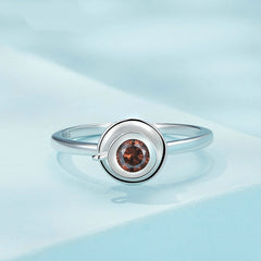 Bague Tasse de Café en argent 925 plaqué or blanc ajustable avec zircon marron - Photo 3
