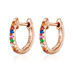Boucles d'Oreilles Créoles Arc-en-ciel