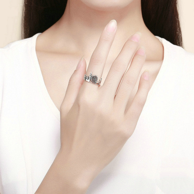Bague Londres en argent 925 plaqué or blanc ajustable - Photo 2