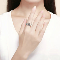 Bague Londres en argent 925 plaqué or blanc ajustable - Photo 2