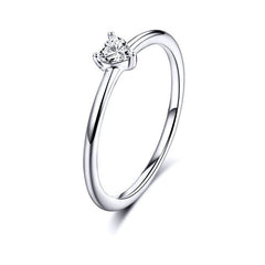 Bague Coeur Brilliant en argent 925 plaqué or blanc aver zircon blanc - Photo 3