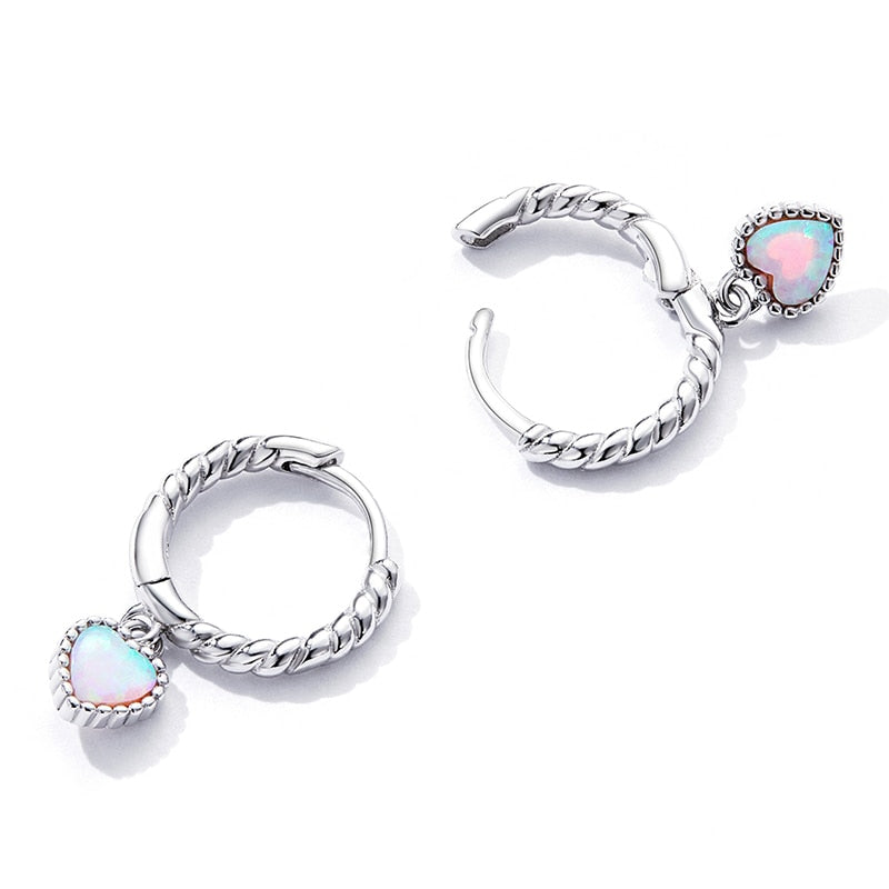 Boucles d'Oreilles Créoles avec Coeurs - Image 4