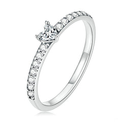 Bague Coeur Scintillant en argent 925 plaqué or blanc avec zircons blancs - Photo 4
